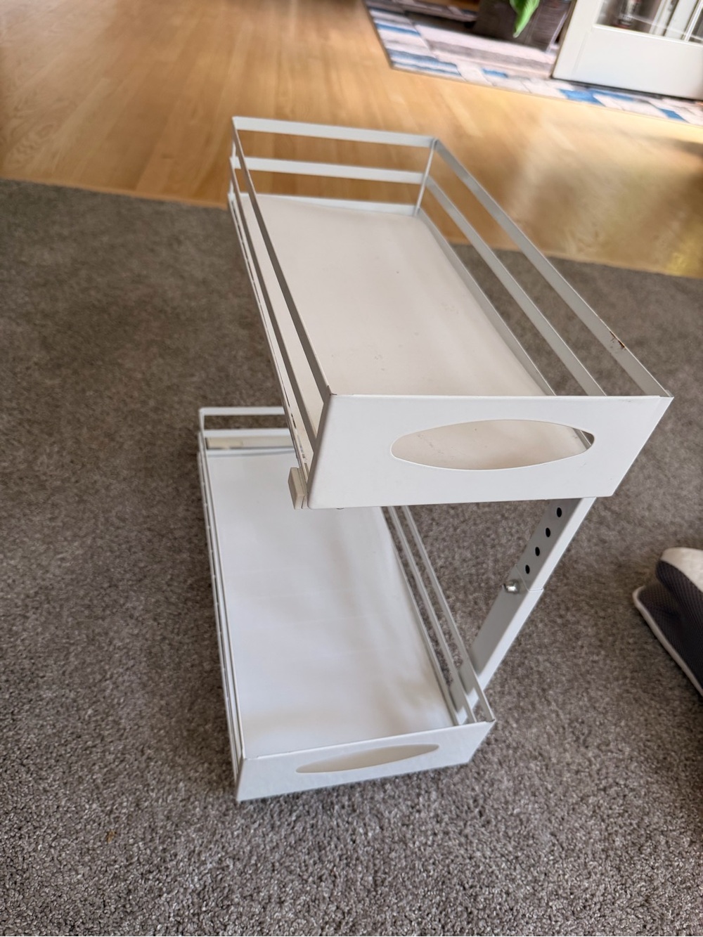 White 2-Tier Metal Storage Organizer